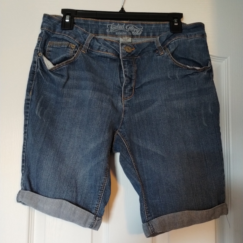 Faded Glory Classic Blue Jean Bermuda Shorts